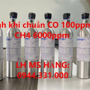 Bình khí chuẩn CO 100ppm CH4 6000ppm