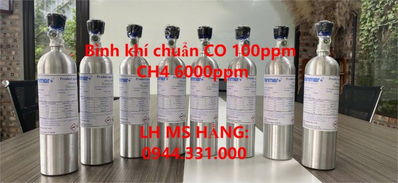 Bình khí chuẩn CO 100ppm CH4 6000ppm