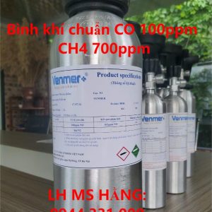 Bình khí chuẩn CO 100ppm CH4 700ppm