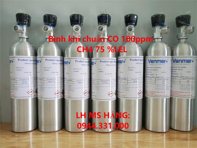 Bình khí chuẩn CO 100ppm CH4 75 %LEL