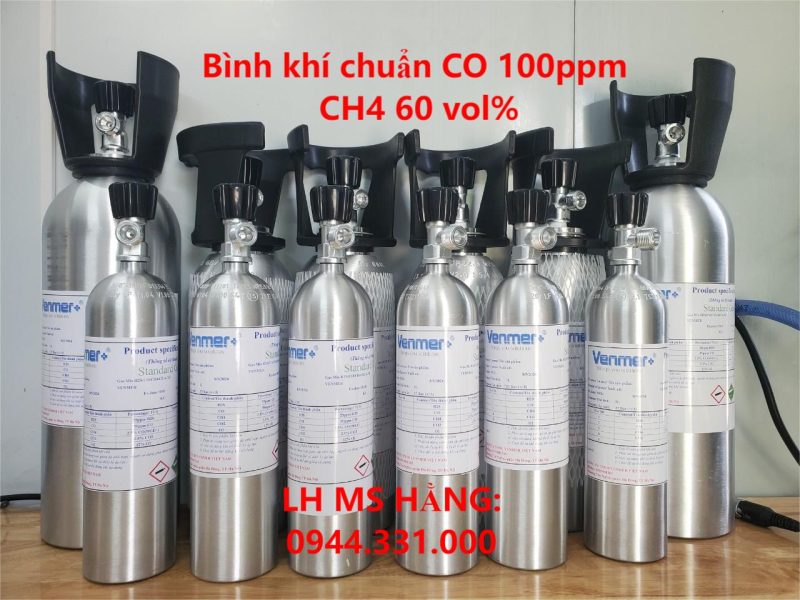 Bình khí chuẩn CO 100ppm CH4 60 vol%