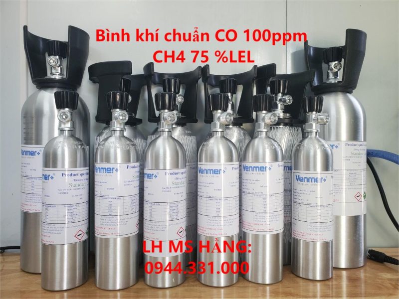 Bình khí chuẩn CO 100ppm CH4 75 %LEL