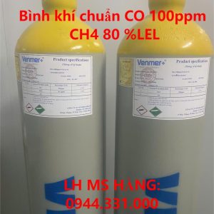 Bình khí chuẩn CO 100ppm CH4 80 %LEL