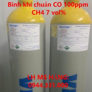 Bình khí chuẩn CO 100ppm CH4 7 vol%