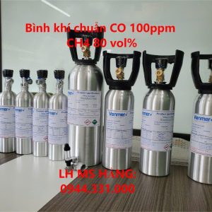 Bình khí chuẩn CO 100ppm CH4 80 vol%