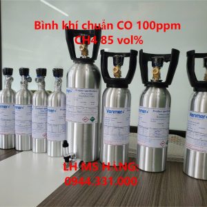 Bình khí chuẩn CO 100ppm CH4 85 vol%