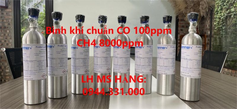 Bình khí chuẩn CO 100ppm CH4 8000ppm