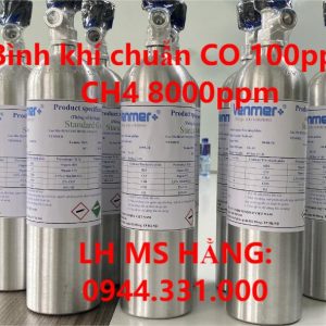 Bình khí chuẩn CO 100ppm CH4 8000ppm