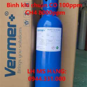 Bình khí chuẩn CO 100ppm CH4 8000ppm