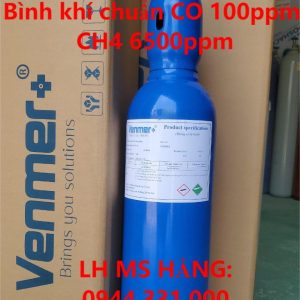 Bình khí chuẩn CO 100ppm CH4 6500ppm